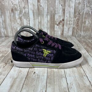 Fallen Kids Skate Shoes Rise With The Fallen Black Purple Suede Sneakers‎ US 5